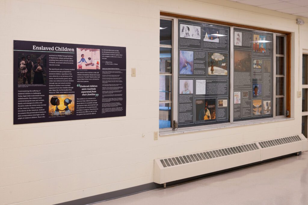 Display of colourful dyadic panels in an exhibition